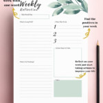Weekly Reflection Insert Weekly Review Weekly Planner Printable 2021