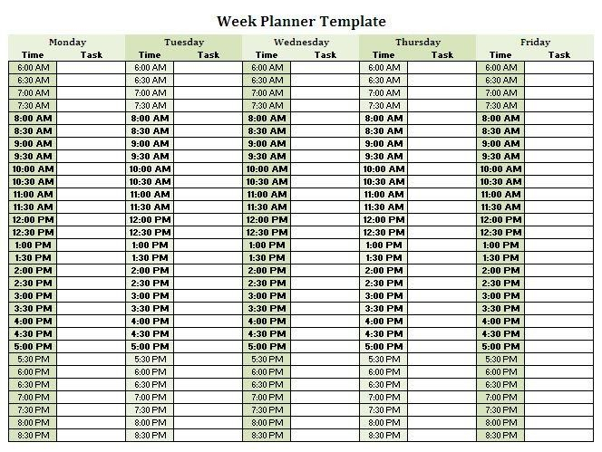 Weekly Schedule Template Half Hour How Weekly Schedule Template Half 