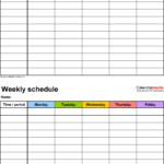 Weekly Schedule Template Pdf Task List Templates