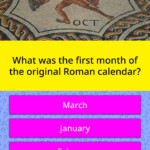 What Was The First Month Of The Trivia Questions QuizzClub