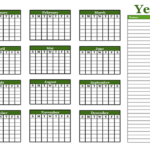Yearly Blank Calendar With Holidays Free Printable Templates