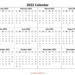 Yearly Calendar 2022 Free Download And Print