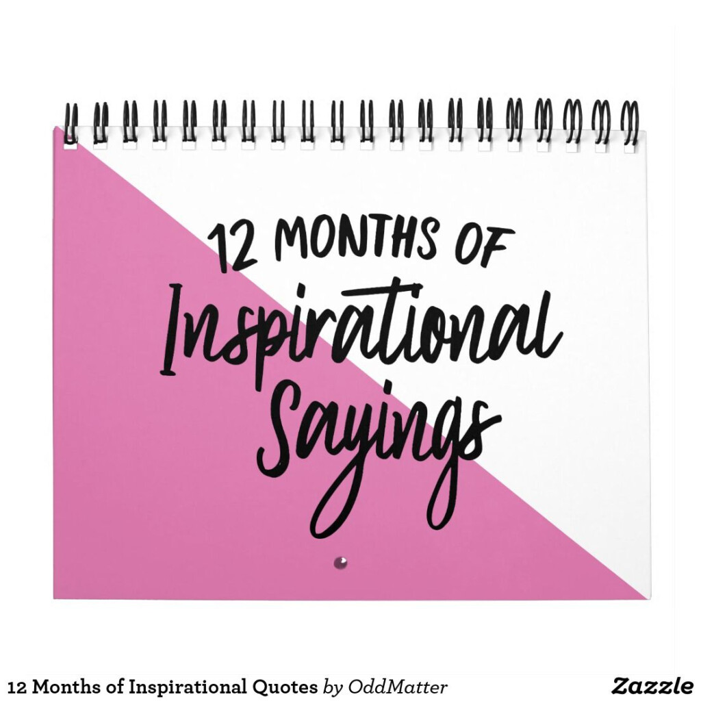 12 Months Of Inspirational Quotes Calendar Zazzle In 2021 