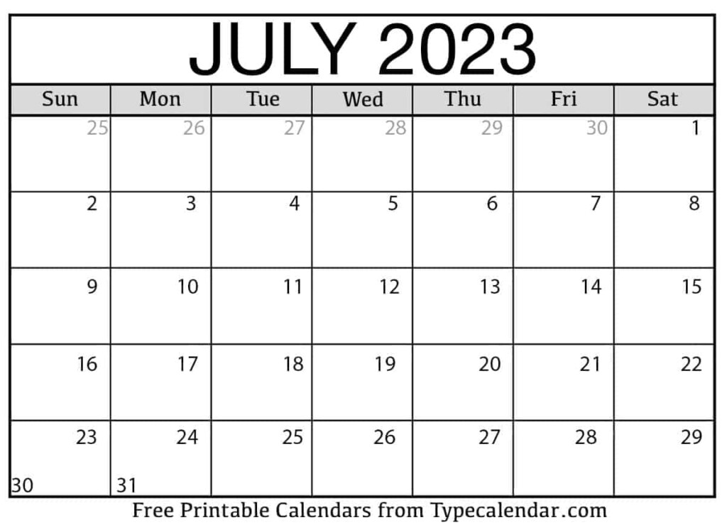 2023 Calendar July Crownflourmills