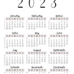 2023 Calendar Printable Cute Free 2023 Yearly Calendar Templates In