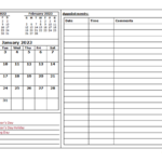 2023 Calendar Printable Free 2023 Monthly Appointment Calendar Portal