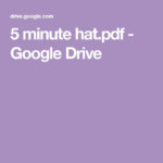 5 Minute Hat pdf Google Drive Google Drive Physics Projects Daily