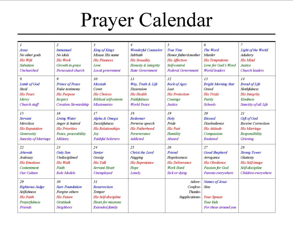 A Prayer Calendar Stacy Nickels