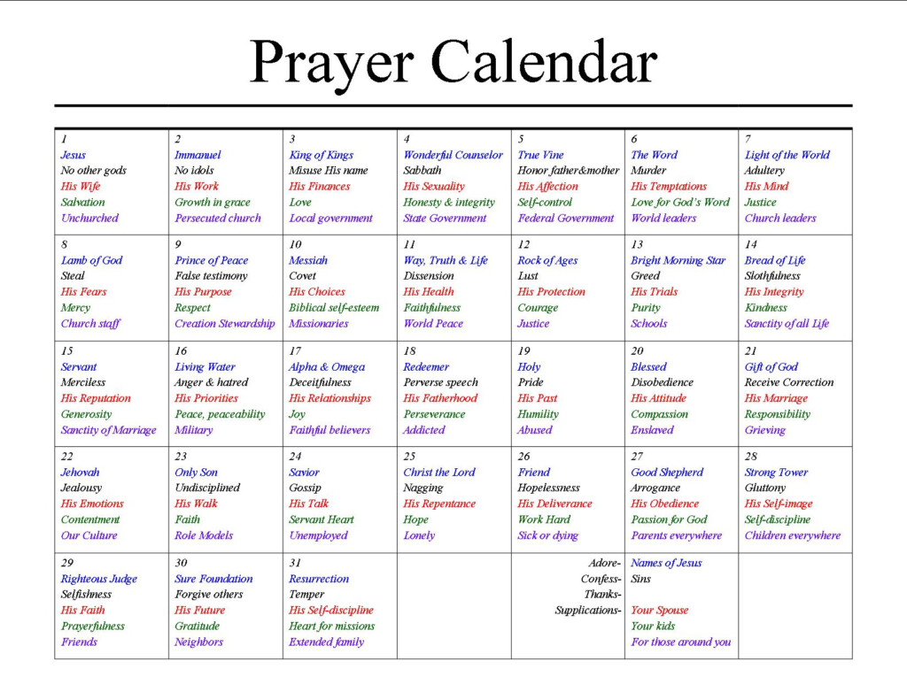 Daily Prayer Calendar 2023