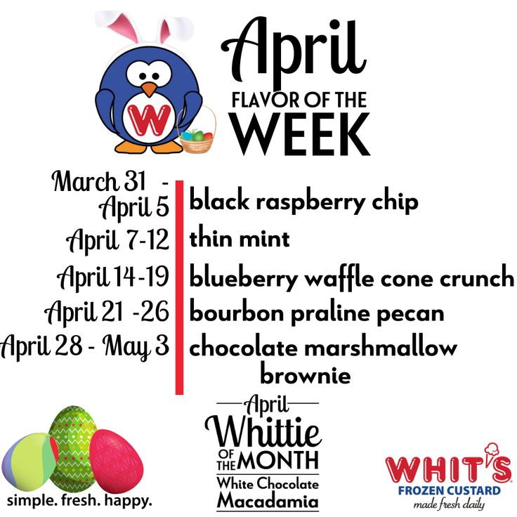 April 2020 Weekly Flavor Calendar Whit s Asheville Frozen Custard 