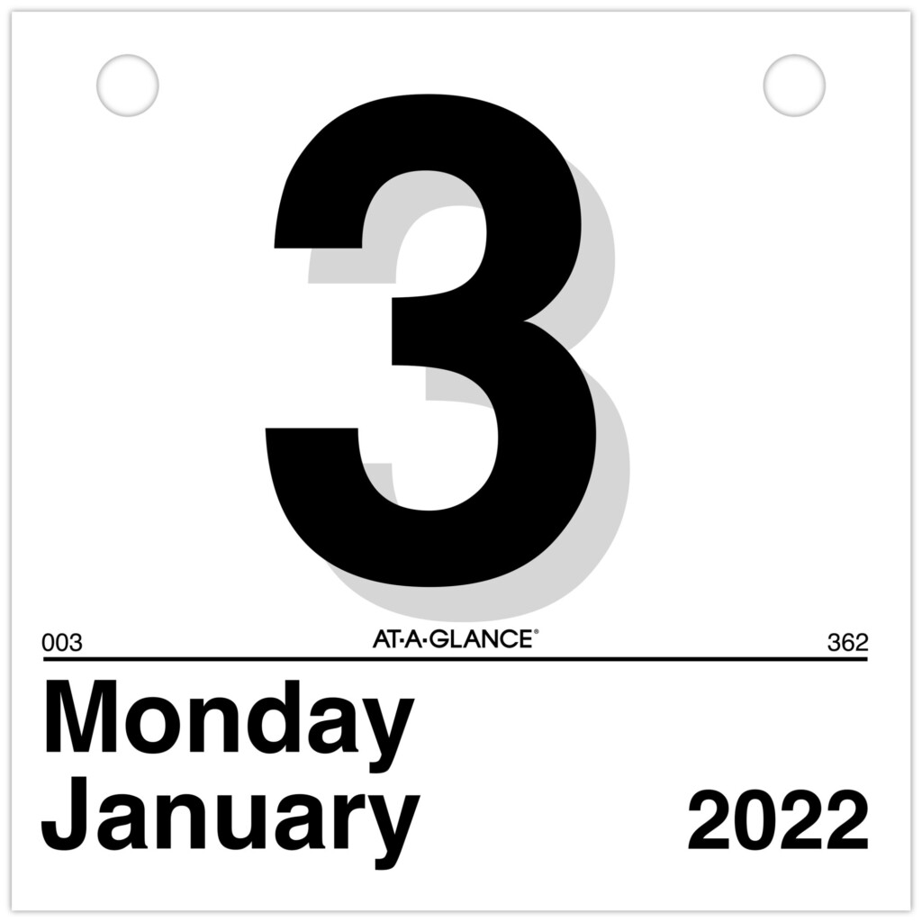 AT A GLANCE Today Is Daily Wall Calendar Refill 6 X 6 January 