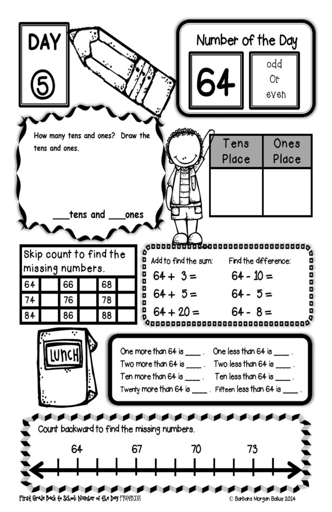 Back To School Math Number Of The Day Number Sense Activities 