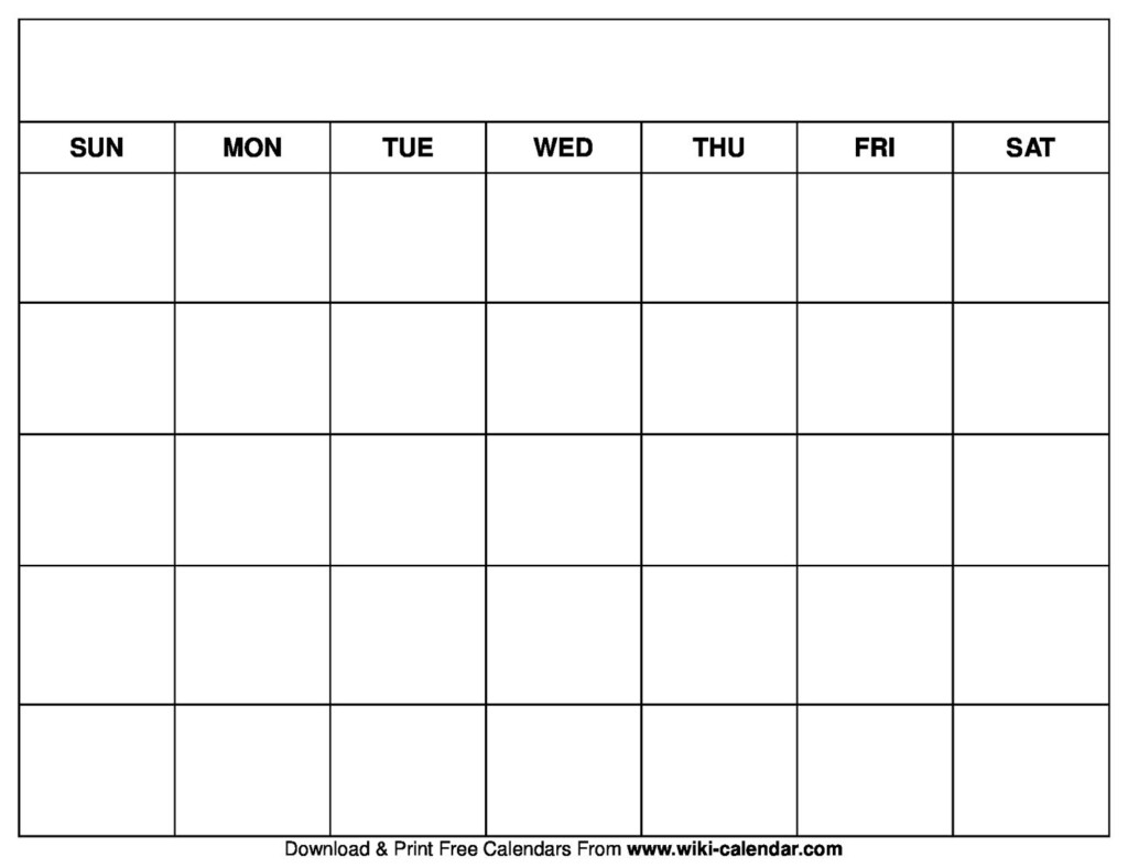 Blank Calendar Weekdays Only Calendar Printables Printable Yearly 