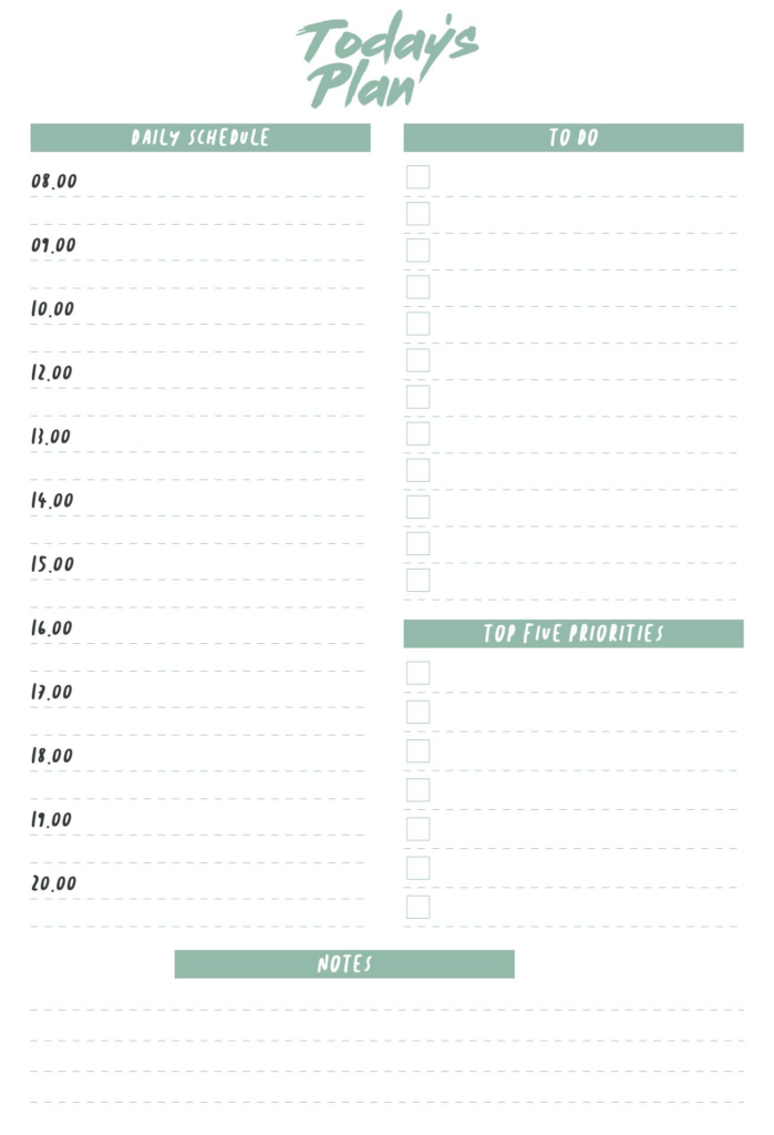 Blank Hourly Schedule All Business Templates