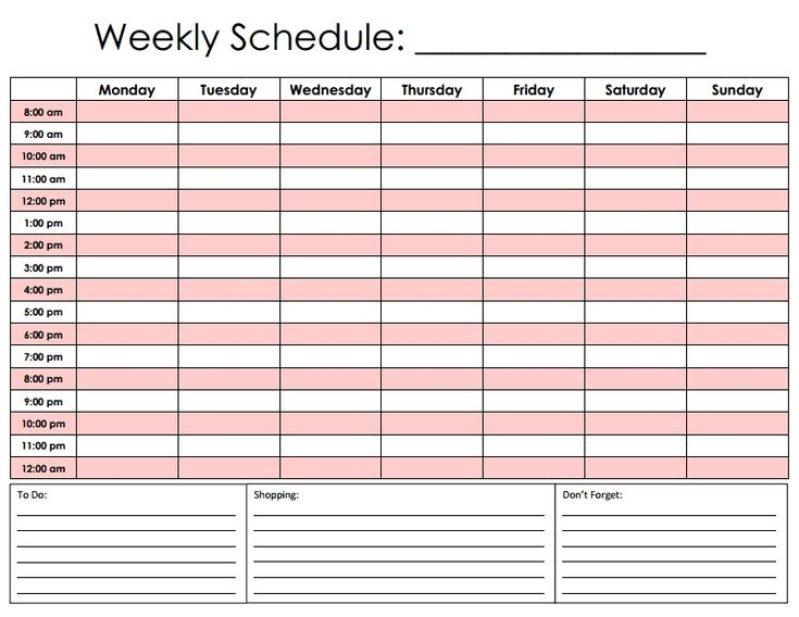 Blank Weekly Calendars Printable Activity Shelter 10 Best Weekly 