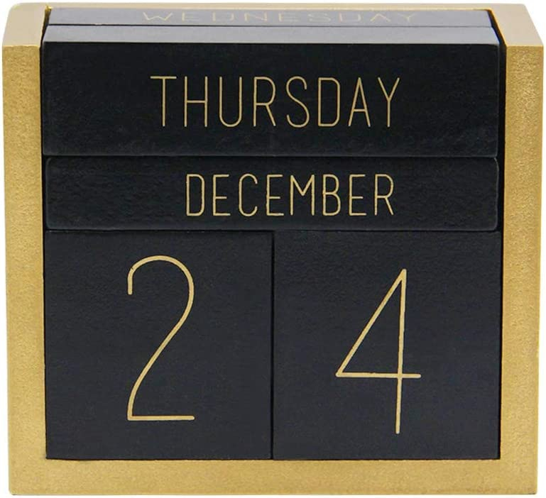 Buy Juegoal Wooden Perpetual Calendar Wooden Block Daily Calendar 