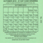 Cash Calendar Raffle Template Calendar Template Fundraising Calendar