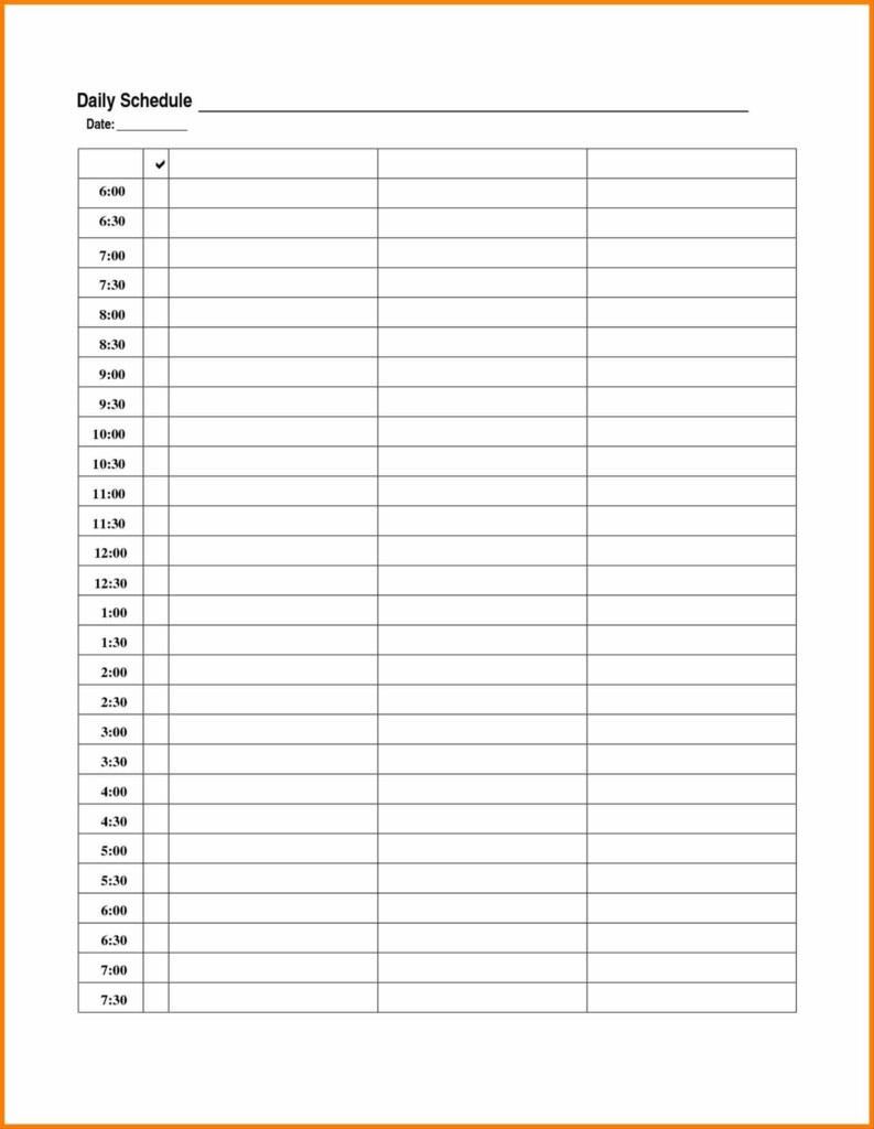 Daily Calendar Template Excel Calendar Template Daily Schedule 