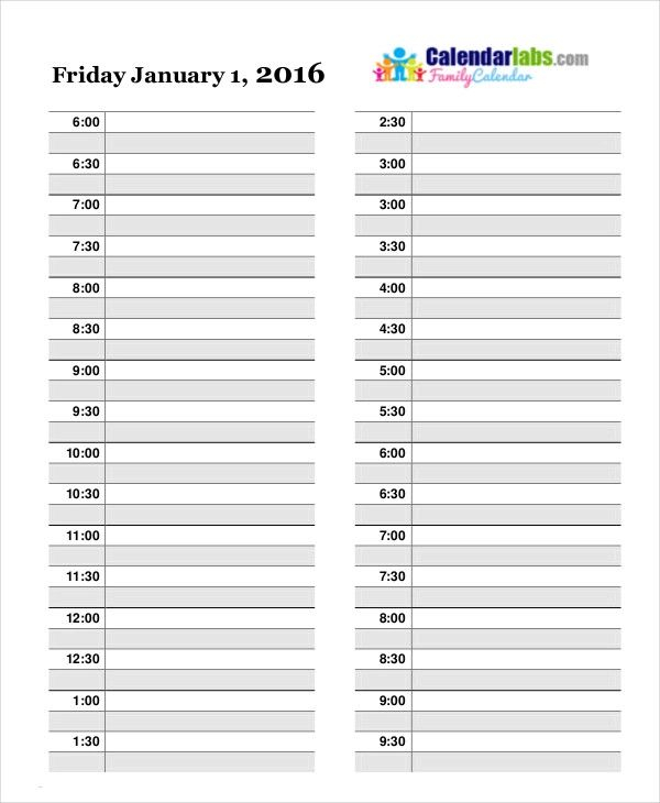 Daily Calendar Templates 11 Free Word Excel PDF Formats Daily 