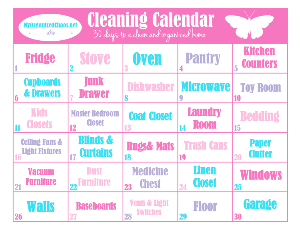 Daily Cleaning Printable My Organized Chaos