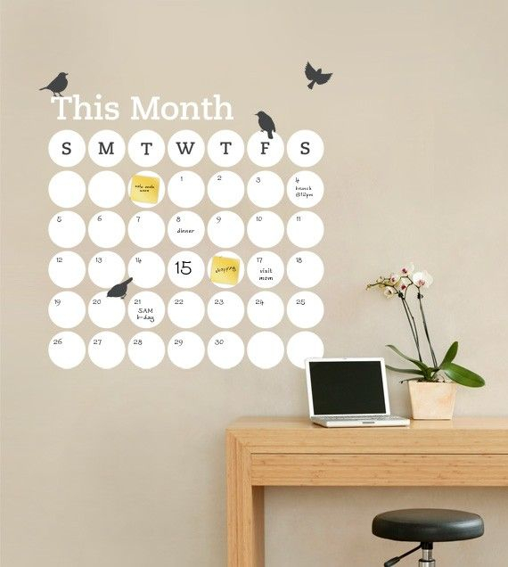 Daily Dot Dry Erase Wall Calendar Vinyl Wall By SimpleShapes