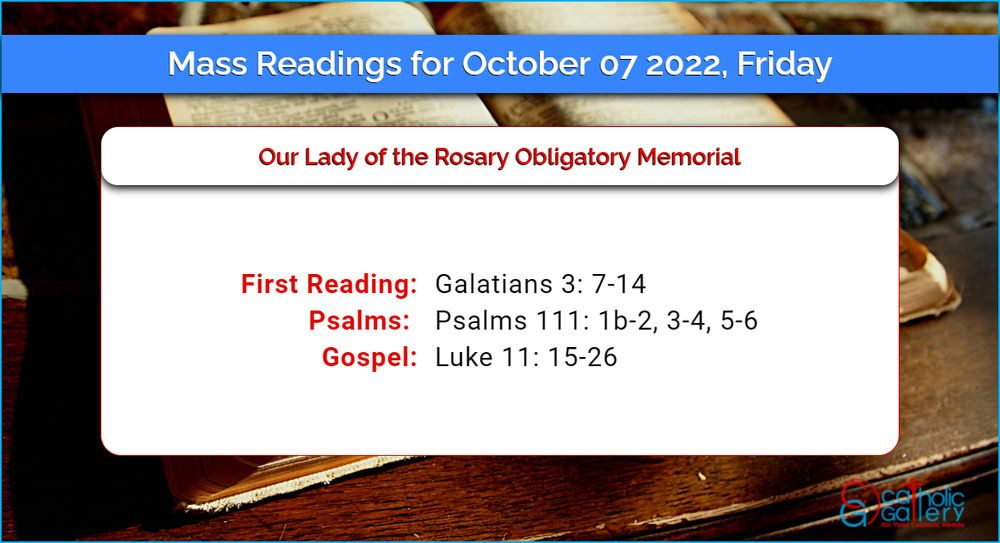 Daily Mass Readings For Friday 7 October 2022 Catholic Gallery