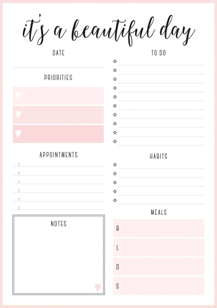 Daily Planner Template Word In 2020 Daily Planner Printables Free 