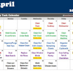 Daily Task Calendar For The Month Of April House Becomes Home Interiors