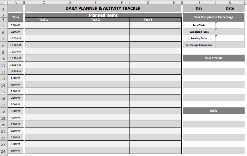 Daily Task Planner Template Daily Planner Template Planner Template 