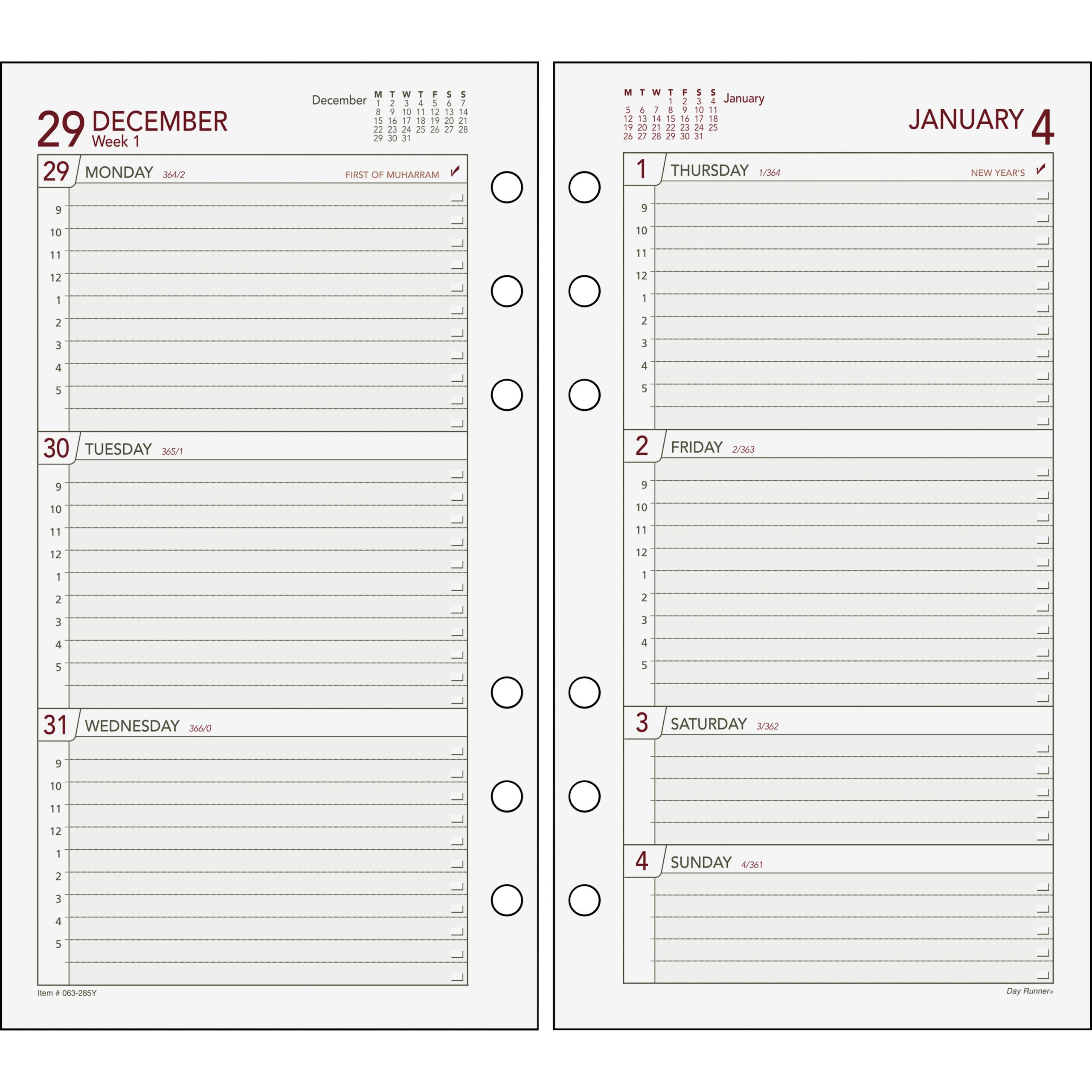 Day Runner 2PPW Weekly Planner Refill Pages Walmart