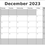 December 2023 Calanders