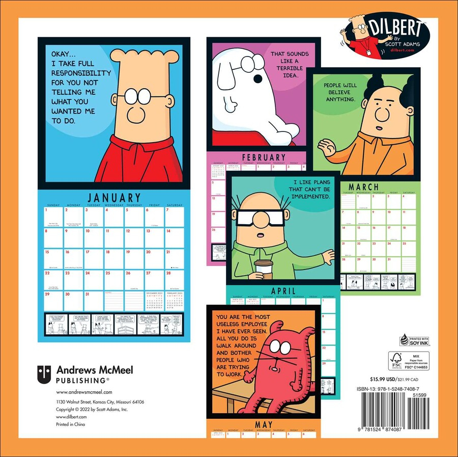 Dilbert 2023 Wall Calendar Book Summary Video Official Publisher 