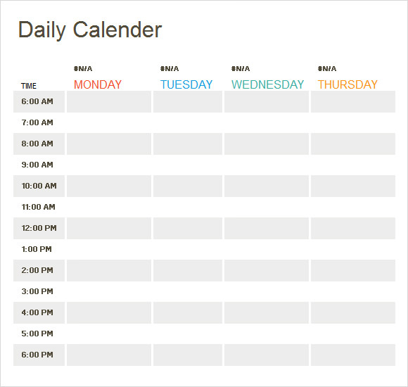 FREE 20 Sample Weekly Calendar Templates In Google Docs Google 