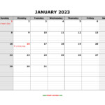 Free Download Printable Calendar 2023 Large Box Grid Space For Notes
