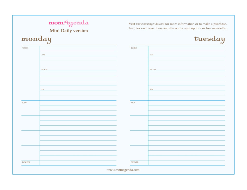 Free Editable Daily Calendar Free Calendar Template