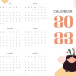 Free Free Pretty Year 2023 Calendar Illustrator Word PSD Template