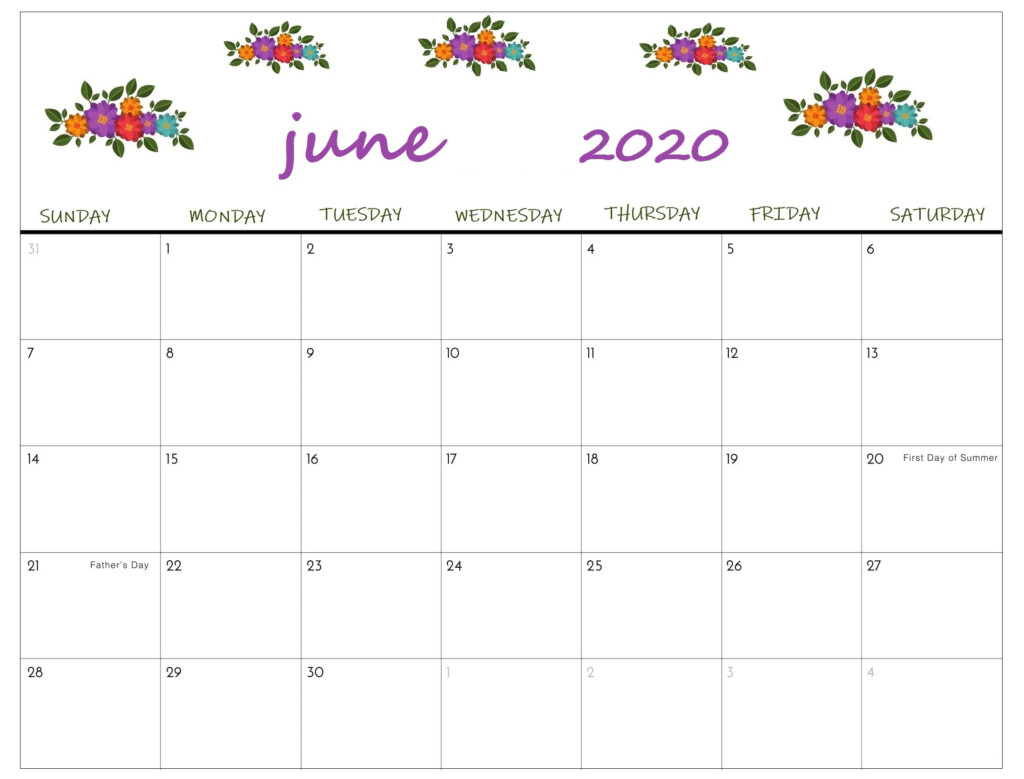 Free June 2020 Calendar PDF Free Printable Calendar