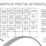 FREEBIE Positive Affirmations Monthly Calendar The Radiant Chef