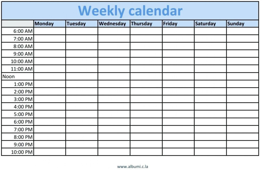 Get Blank Calendar With Time Slots Calendar Printables Free Blank