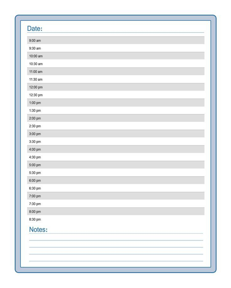 Hourly Printable Daily Calendar Template Daily Calendar Printable 