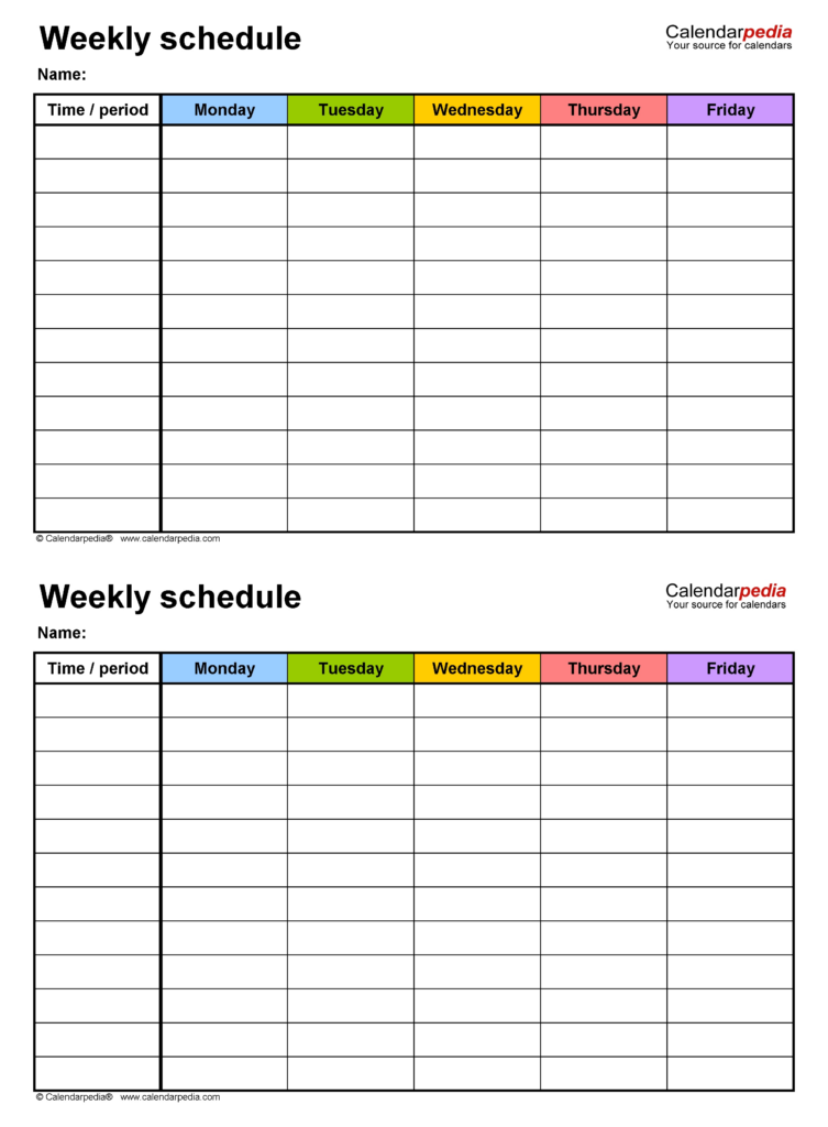 How To 7 Day Schedule Template Blank Get Your Calendar Printable