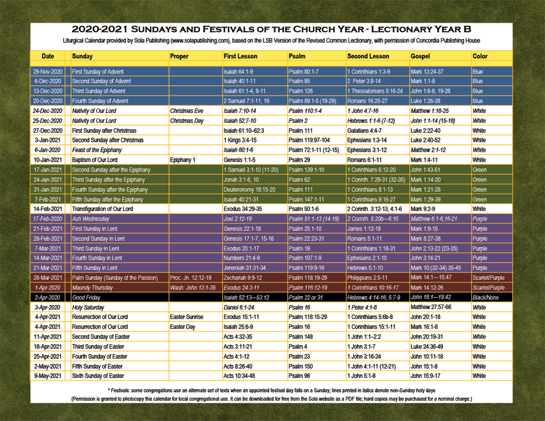 Liturgical Calendar 2023 Lcms Get Calendar 2023 Update - DailyCalendars.net