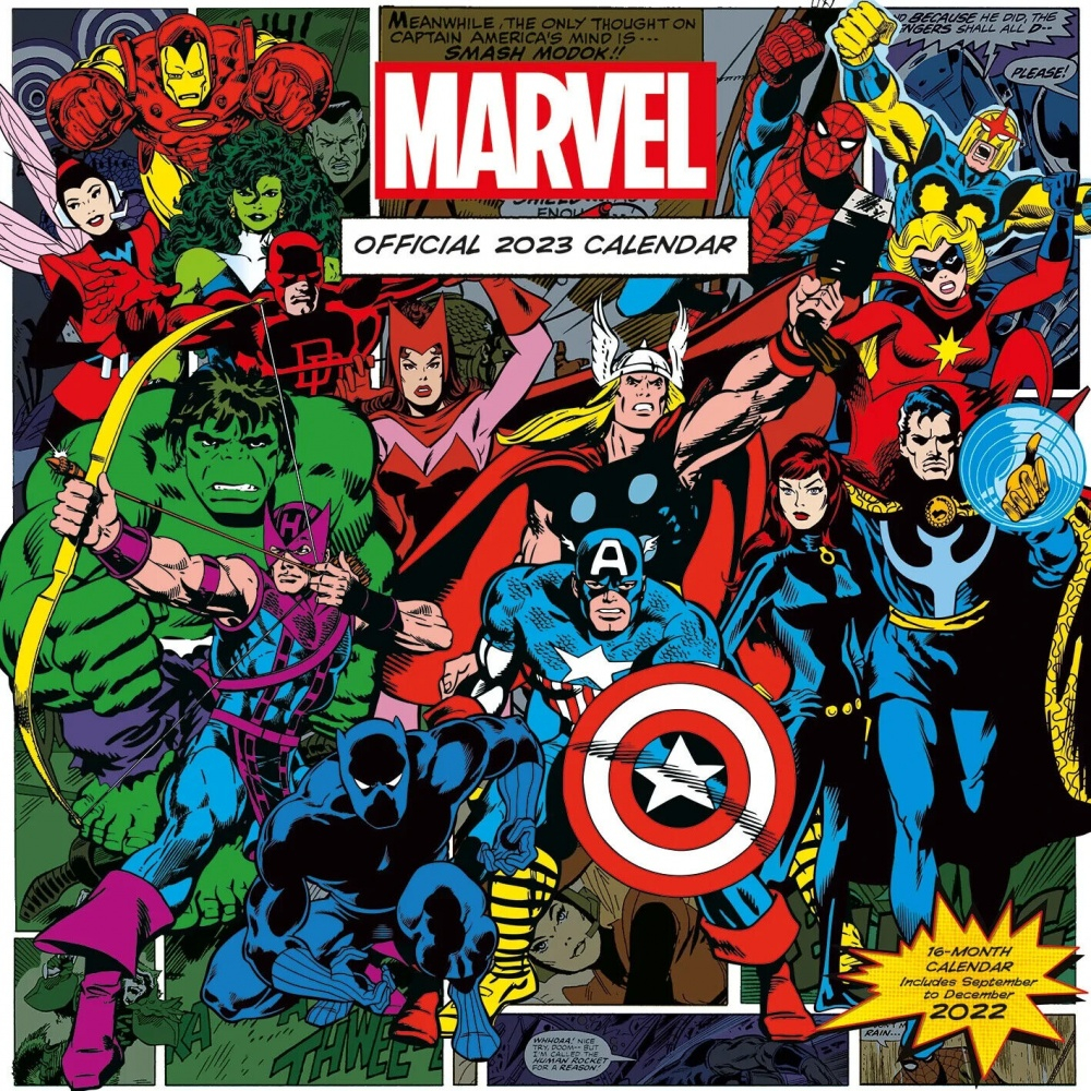 Marvel Retro Comic Book Official 2023 Calendar Threelittlebears co uk