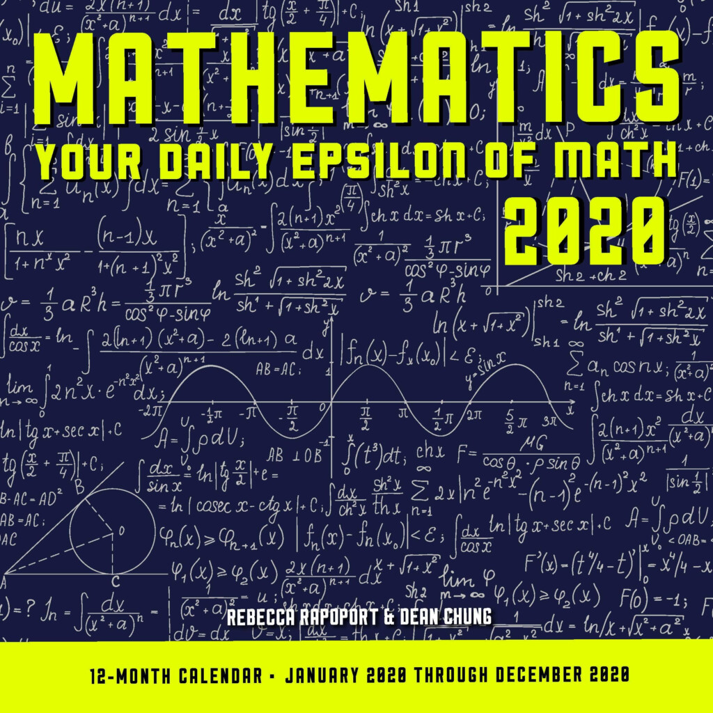 Mathematics 2020 Your Daily Epsilon Of Math 12 Month Calendar January 