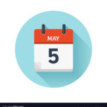 May 5 Flat Daily Calendar Icon Date And Royalty Free Vector