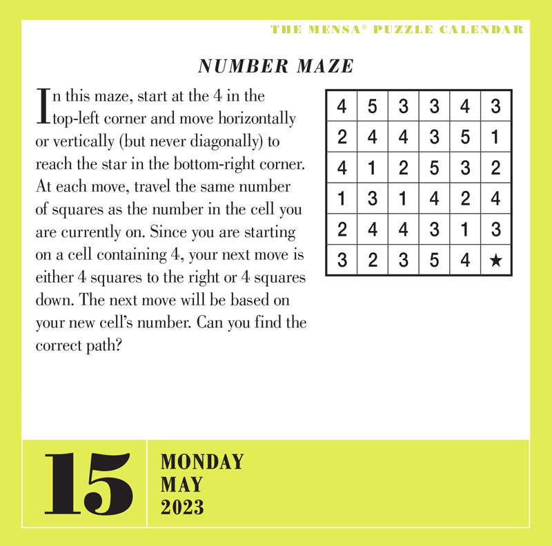 Mensa 365 Brain Puzzlers 2021 Page A Day Calendar Workman Publishing