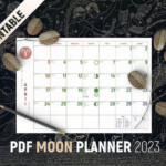Moon Phases 2023 PDF Lunar Calendar Printable PDF Planner Etsy In