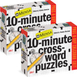 NEW Set Mensa 10 Minute Page A Day Crossword Puzzles 2017 Daily Desk