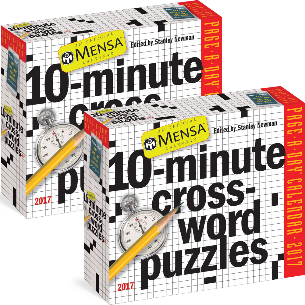 NEW Set Mensa 10 Minute Page A Day Crossword Puzzles 2017 Daily Desk 