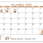 November 2023 Printable Calendar 771SS Michel Zbinden CA